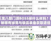 天龍八部門(mén)派BOSS掉什么材料？揭秘稀有掉落與極品裝備獲取途徑