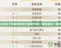 2024年電子競(jìng)技游戲排行榜前10名：最熱游戲一網(wǎng)打盡！