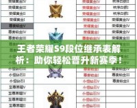 王者榮耀S9段位繼承表解析：助你輕松晉升新賽季！