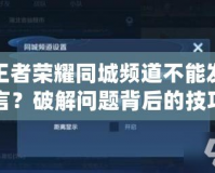 王者榮耀同城頻道不能發(fā)言？破解問題背后的技巧與原因分析