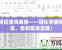 夢幻轉(zhuǎn)區(qū)查詢表格——輕松掌握轉(zhuǎn)區(qū)信息，告別繁瑣流程！