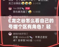 《龍之谷怎么看自己的號(hào)哪個(gè)區(qū)有角色？輕松找回你的游戲角色所在區(qū)！》