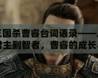 三國殺曹睿臺詞語錄——從君主到智者，曹睿的成長與領(lǐng)導之道