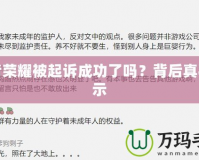 王者榮耀被起訴成功了嗎？背后真相揭示