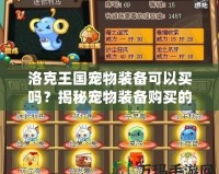 洛克王國寵物裝備可以買嗎？揭秘寵物裝備購買的奧秘