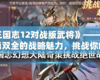 《三國志12對戰(zhàn)版武將》——感受智勇雙全的戰(zhàn)略魅力，挑戰(zhàn)你的極限思維！