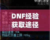 DNF經(jīng)驗獲取途徑解析：輕松升級，快速提升！