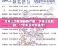 洛克王國帕帕技能詳解：掌握這些技能，讓你的冒險(xiǎn)更強(qiáng)大！