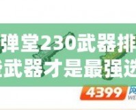 4399彈彈堂230武器排名揭秘：哪些武器才是最強選擇？