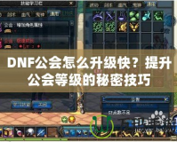 DNF公會(huì)怎么升級(jí)快？提升公會(huì)等級(jí)的秘密技巧