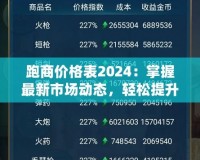 跑商價格表2024：掌握最新市場動態(tài)，輕松提升利潤！