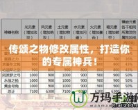 傳頌之物修改屬性，打造你的專屬神兵！