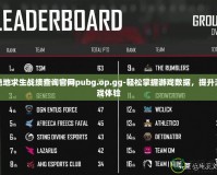 絕地求生戰(zhàn)績查詢官網pubg.op.gg-輕松掌握游戲數據，提升游戲體驗