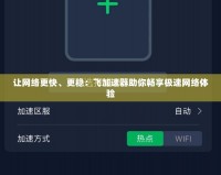 讓網(wǎng)絡更快、更穩(wěn)：飛加速器助你暢享極速網(wǎng)絡體驗