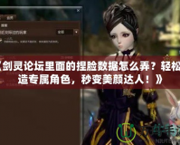 《劍靈論壇里面的捏臉數(shù)據(jù)怎么弄？輕松打造專屬角色，秒變美顏達(dá)人！》