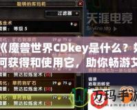 《魔獸世界CDkey是什么？如何獲得和使用它，助你暢游艾澤拉斯》
