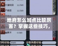 地府怎么加點比較厲害？掌握這些技巧，讓你輕松制霸！