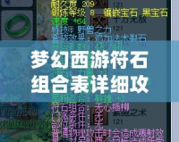 夢(mèng)幻西游符石組合表詳細(xì)攻略——輕松搭配，提升戰(zhàn)力！