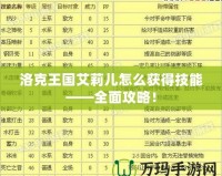 洛克王國艾莉兒怎么獲得技能——全面攻略！