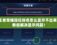 王者榮耀段位排名怎么顯示不出來？教你解決顯示問題！