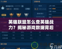 英雄聯(lián)盟怎么查英雄戰(zhàn)力？揭秘游戲數(shù)據(jù)背后的秘密