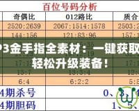 怪物獵人P3金手指全素材：一鍵獲取稀有素材，輕松升級裝備！