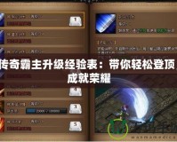 傳奇霸主升級(jí)經(jīng)驗(yàn)表：帶你輕松登頂，成就榮耀