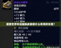 魔獸世界懷舊服制皮能做什么有用的東西？