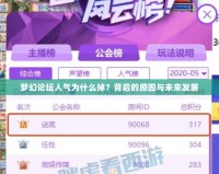 夢幻論壇人氣為什么掉？背后的原因與未來發(fā)展
