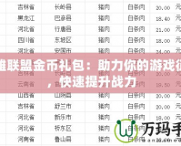 英雄聯(lián)盟金幣禮包：助力你的游戲征程，快速提升戰(zhàn)力