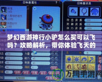 夢幻西游神行小驢怎么買可以飛嗎？攻略解析，帶你體驗飛天的樂趣！
