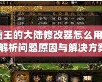 《霸王的大陸修改器怎么用不了？解析問題原因與解決方案》
