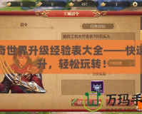 傳奇世界升級(jí)經(jīng)驗(yàn)表大全——快速提升，輕松玩轉(zhuǎn)！