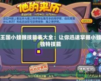 洛克王國小蜂猴技能表大全：讓你迅速掌握小蜂猴的獨(dú)特技能
