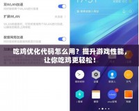 吃雞優(yōu)化代碼怎么用？提升游戲性能，讓你吃雞更輕松！