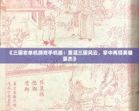 《三國(guó)志單機(jī)游戲手機(jī)版：重溫三國(guó)風(fēng)云，掌中再現(xiàn)英雄豪杰》