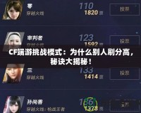 CF端游挑戰(zhàn)模式：為什么別人刷分高，秘訣大揭秘！