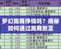 夢幻跑商掙錢嗎？揭秘如何通過跑商致富