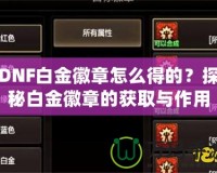 DNF白金徽章怎么得的？探秘白金徽章的獲取與作用