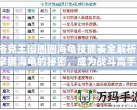 洛克王國圈圈海龜技能表全解析：掌握海龜?shù)拿孛?，成為?zhàn)斗高手！