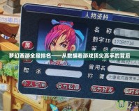 夢幻西游全服排名——從數(shù)據(jù)看游戲頂尖高手的背后