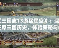 《三國志13游民星空》：深度還原三國歷史，體驗策略與權謀的巔峰之作