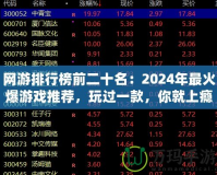 網(wǎng)游排行榜前二十名：2024年最火爆游戲推薦，玩過一款，你就上癮！