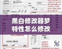 黑白修改器夢(mèng)特性怎么修改？一步步帶你掌握修改技巧