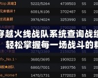 穿越火線戰(zhàn)隊系統(tǒng)查詢戰(zhàn)績，輕松掌握每一場戰(zhàn)斗的精彩