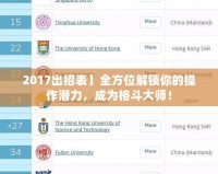 2017出招表】全方位解鎖你的操作潛力，成為格斗大師！