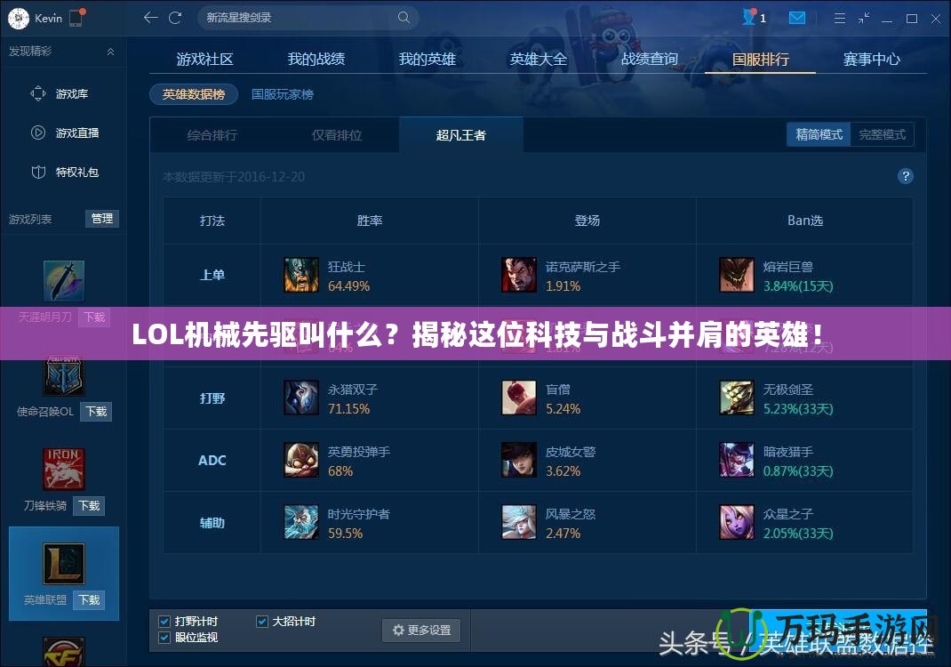 LOL機(jī)械先驅(qū)叫什么？揭秘這位科技與戰(zhàn)斗并肩的英雄！