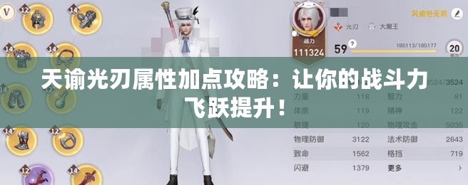 天諭光刃屬性加點(diǎn)攻略：讓你的戰(zhàn)斗力飛躍提升！