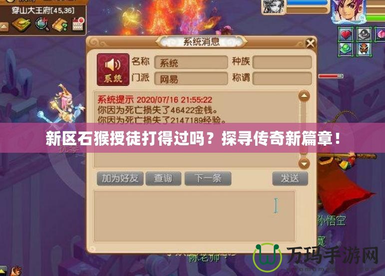 新區(qū)石猴授徒打得過嗎？探尋傳奇新篇章！