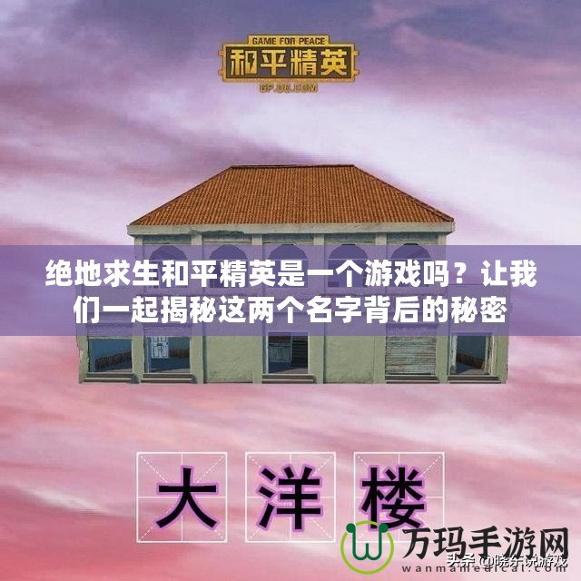 絕地求生和平精英是一個(gè)游戲嗎？讓我們一起揭秘這兩個(gè)名字背后的秘密